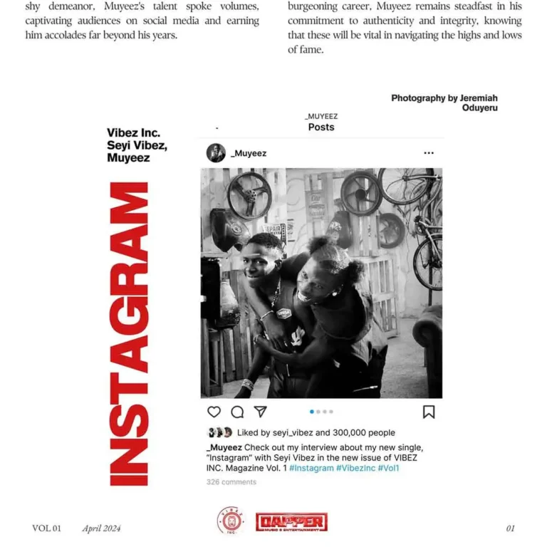 Cover Art For Vibez Inc – Instagram ft. Muyeez & Seyi Vibez